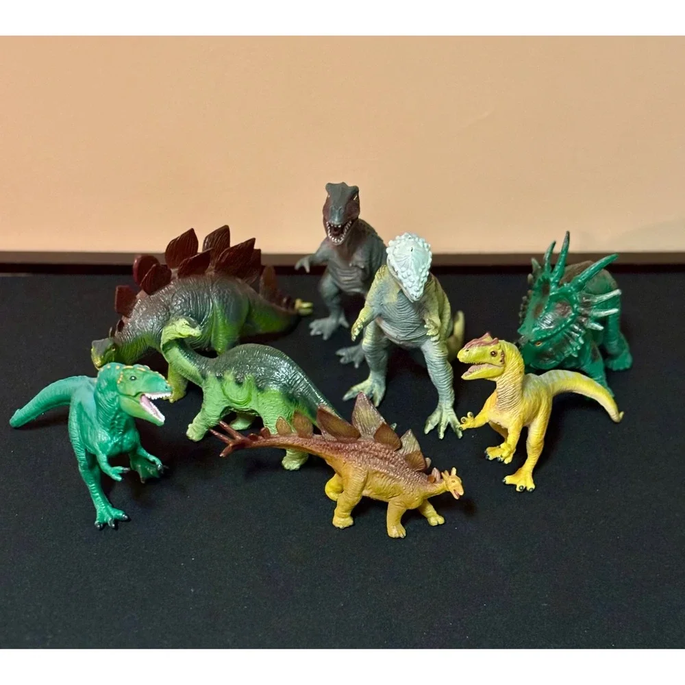 8 Vintage Safari Carnegie Dinosaur Figure Mixed Lot 1988-2000 T-Rex Stegosaurus
